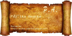 Pálka Avarka névjegykártya